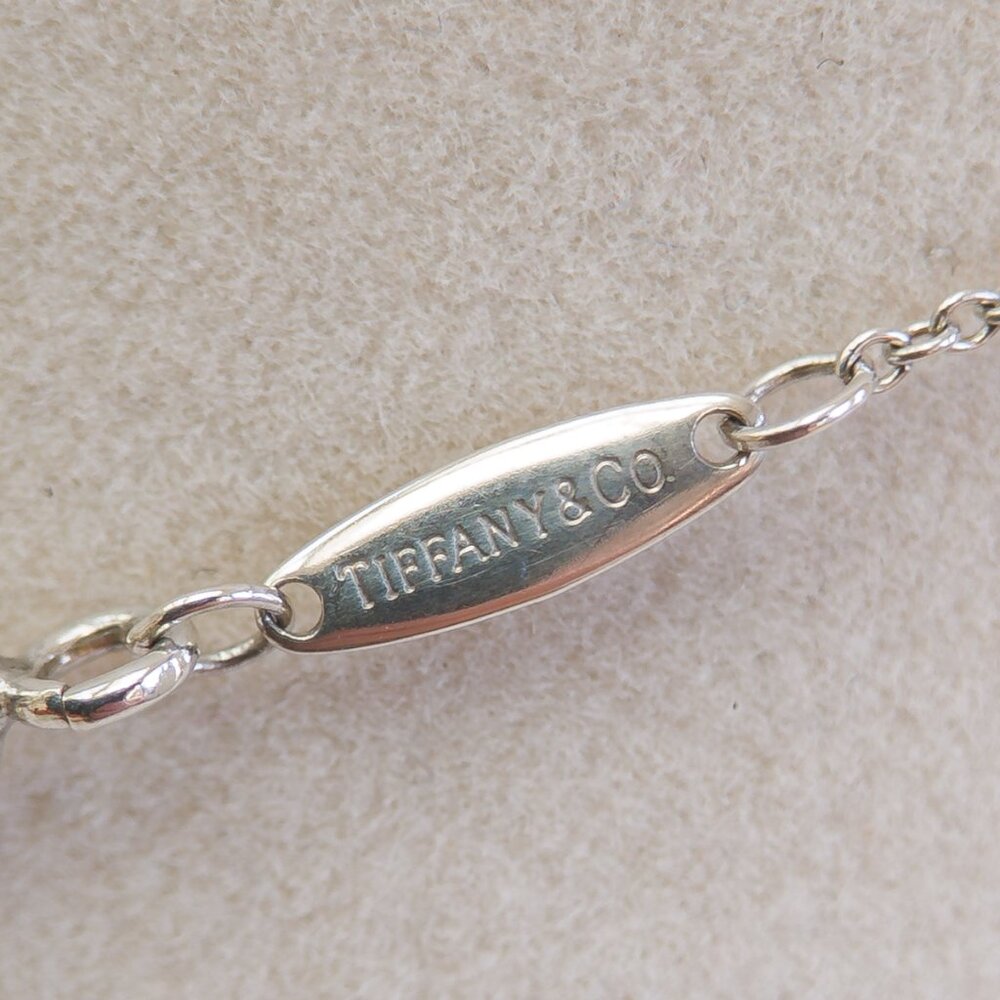 Tiffany & Co. Elsa Peretti Sterling Silver Puffy Cross Necklace + Pouch/Cloth - Picture 7 of 9